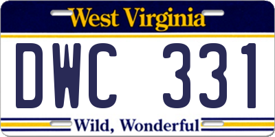 WV license plate DWC331