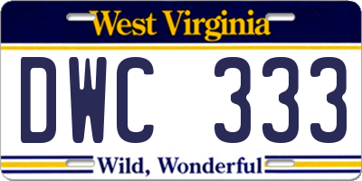 WV license plate DWC333