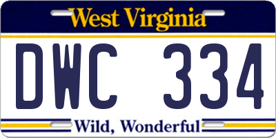 WV license plate DWC334