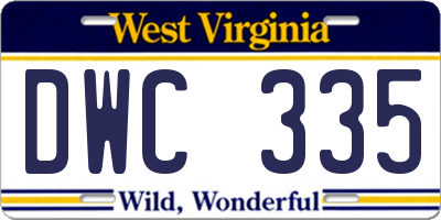 WV license plate DWC335
