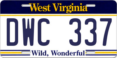 WV license plate DWC337