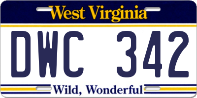 WV license plate DWC342