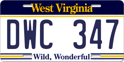 WV license plate DWC347