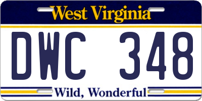 WV license plate DWC348