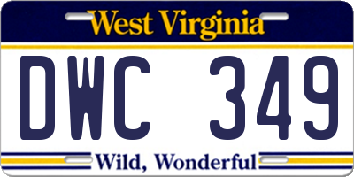 WV license plate DWC349