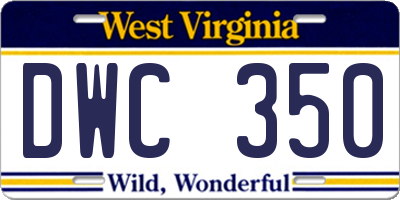 WV license plate DWC350