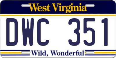WV license plate DWC351