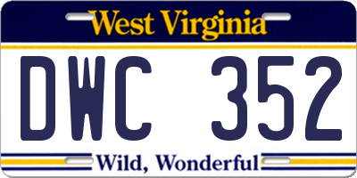 WV license plate DWC352