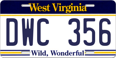 WV license plate DWC356
