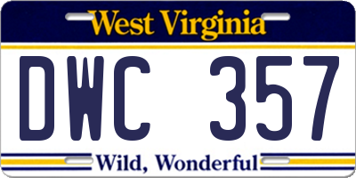 WV license plate DWC357