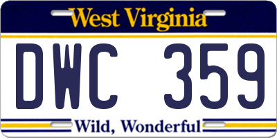 WV license plate DWC359
