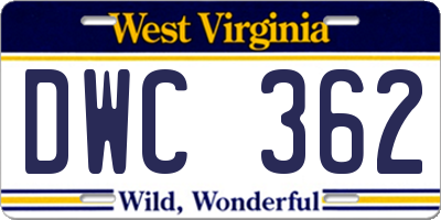 WV license plate DWC362