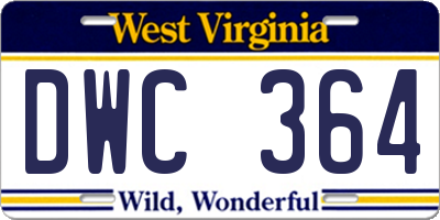 WV license plate DWC364