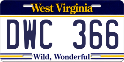 WV license plate DWC366