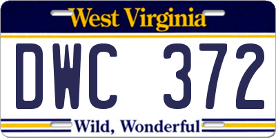 WV license plate DWC372