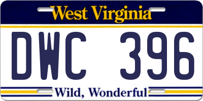 WV license plate DWC396