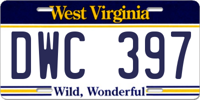 WV license plate DWC397