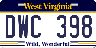 WV license plate DWC398