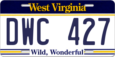 WV license plate DWC427