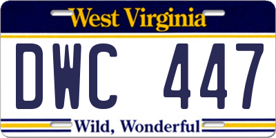 WV license plate DWC447