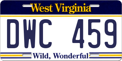 WV license plate DWC459