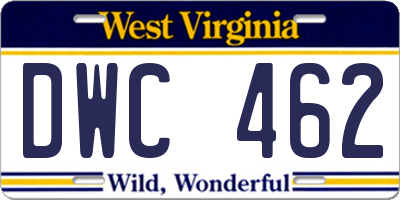WV license plate DWC462
