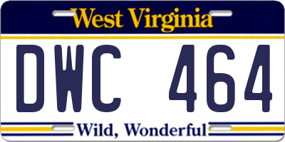 WV license plate DWC464