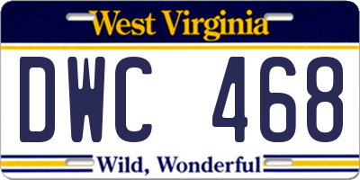 WV license plate DWC468