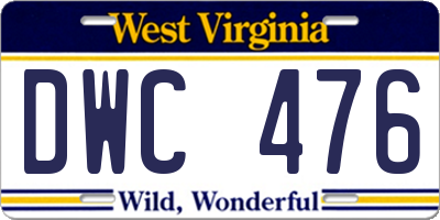 WV license plate DWC476