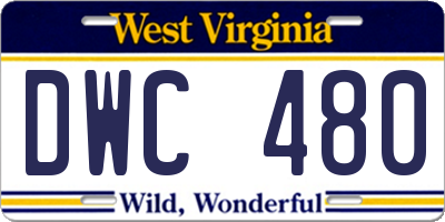 WV license plate DWC480