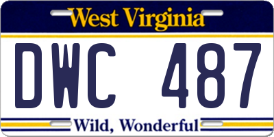 WV license plate DWC487