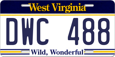 WV license plate DWC488