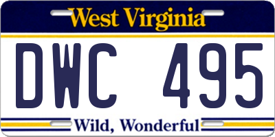 WV license plate DWC495
