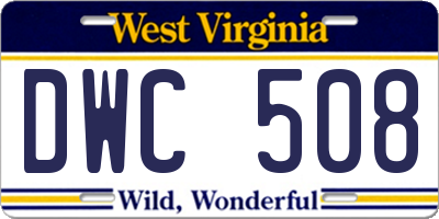 WV license plate DWC508