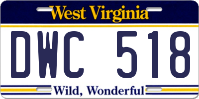 WV license plate DWC518