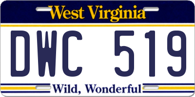 WV license plate DWC519
