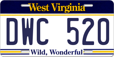 WV license plate DWC520