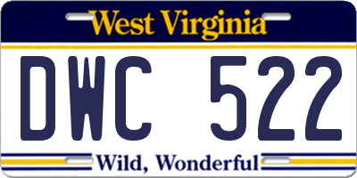 WV license plate DWC522