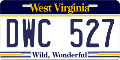 WV license plate DWC527