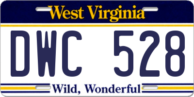 WV license plate DWC528