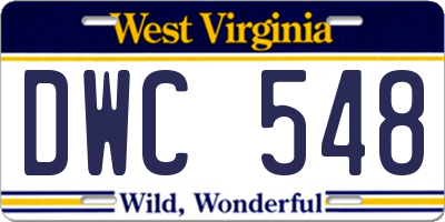 WV license plate DWC548
