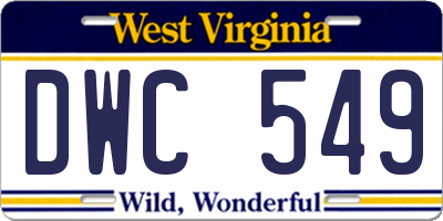 WV license plate DWC549