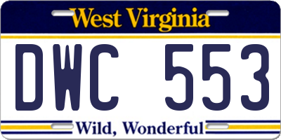 WV license plate DWC553