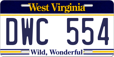 WV license plate DWC554