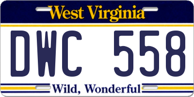 WV license plate DWC558
