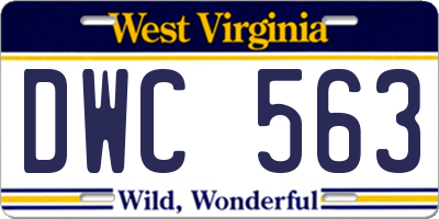 WV license plate DWC563