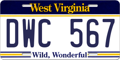 WV license plate DWC567