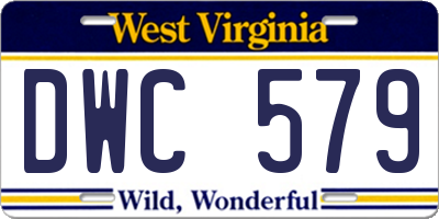 WV license plate DWC579