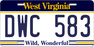 WV license plate DWC583