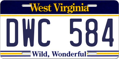 WV license plate DWC584